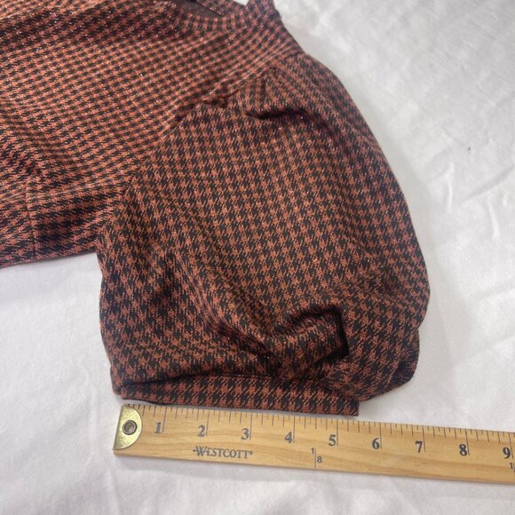 Iris Houndstooth Balloon Sleeve Blouse - Picture 13 of 14